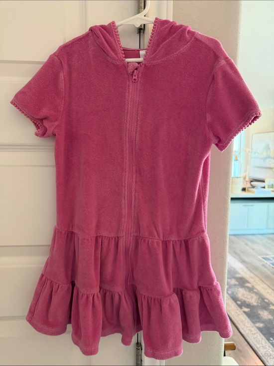 Cat & Jack Other - Cat & Jack Girls' Pink Hooded Tiered Terry Cover Up Size Small (6/7)